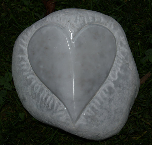 Marble Heart Carrara Marmor Herz poliert