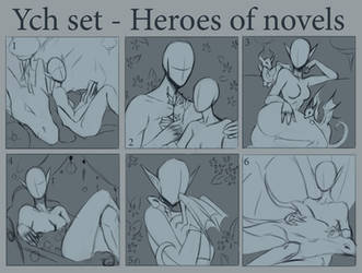 [CLOSED]  Ych Set    Heroes Of Novels by Neebula