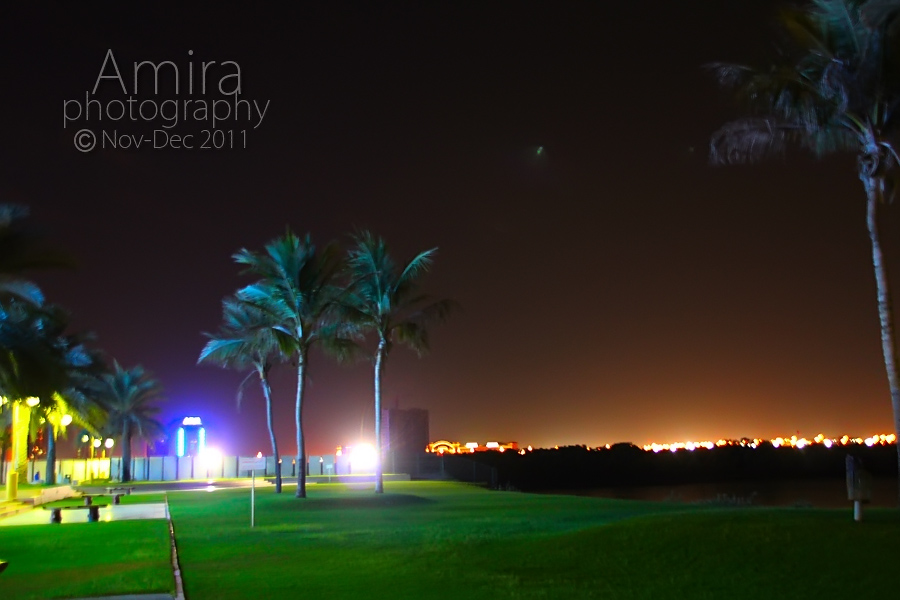 Ras al Khaimah at night near Manar mall