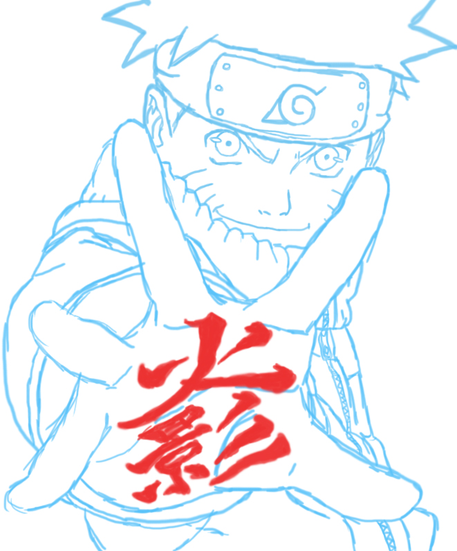 Naruto line art WIP