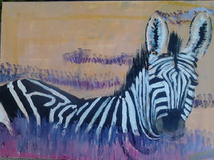 Zebra with flowers