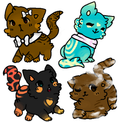 Chibi cat OTAs (3/4 open)