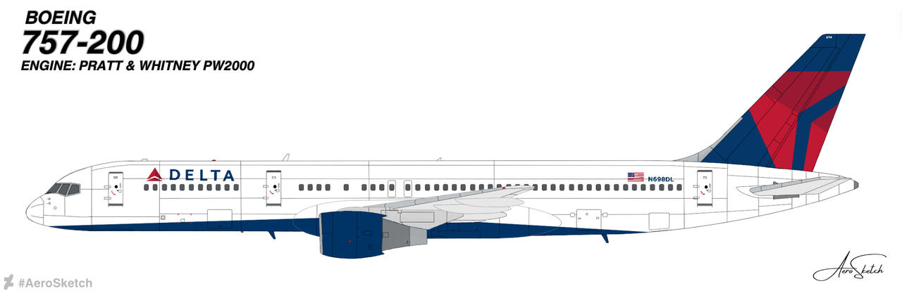 Delta 757 Pin Delta Boeing 757-200 by AeroSketch on DeviantArt