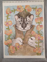 Ra'jirr flower chain watercolor portrait