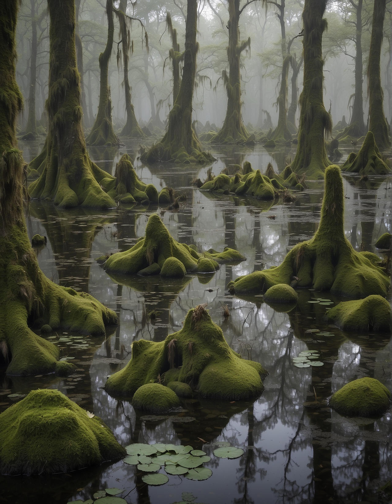 Swamp Moss Rocks A Swamp Full Of Moss by Illuzel on DeviantArt