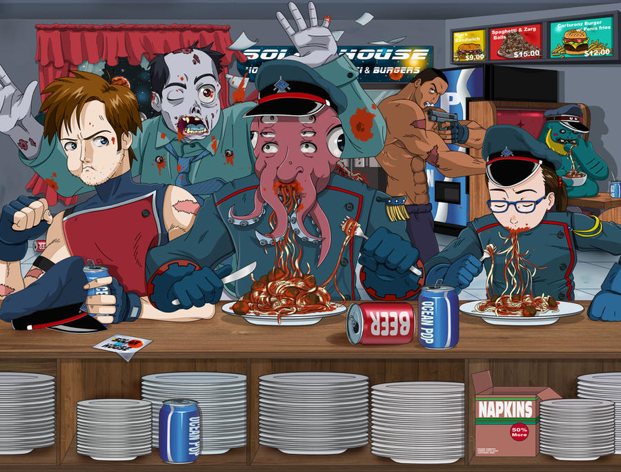 Alien Pasta Spaghetti and aliens by Fakieflps on DeviantArt