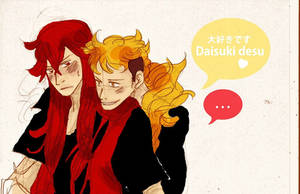 My manga! My two Charachters!Aka(red)Kenji(yellow)