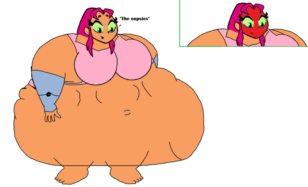 Starfire Over Inflation Fat Starfire 8 by TheGothEngine on DeviantArt