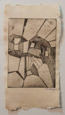 Dry point Print on selfmade paper1