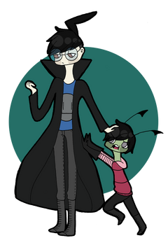 Grown-up Dib and not-so-grown-up Zim