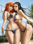 Nami and Nico Robin by Lolliedrop