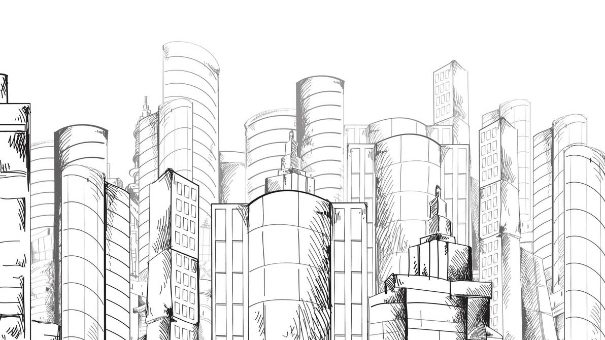 Векторный рисунок построен из сложных объектов. Современный город рисунок. Рисунок здания карандашом. Эскиз города будущего. Современные здания карандашом.