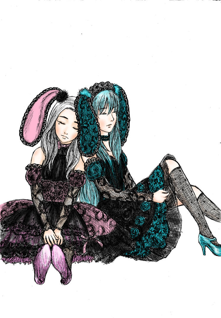 Rabbit Girl Yuk and Alba coloured by acinonyx--jubatus on DeviantArt