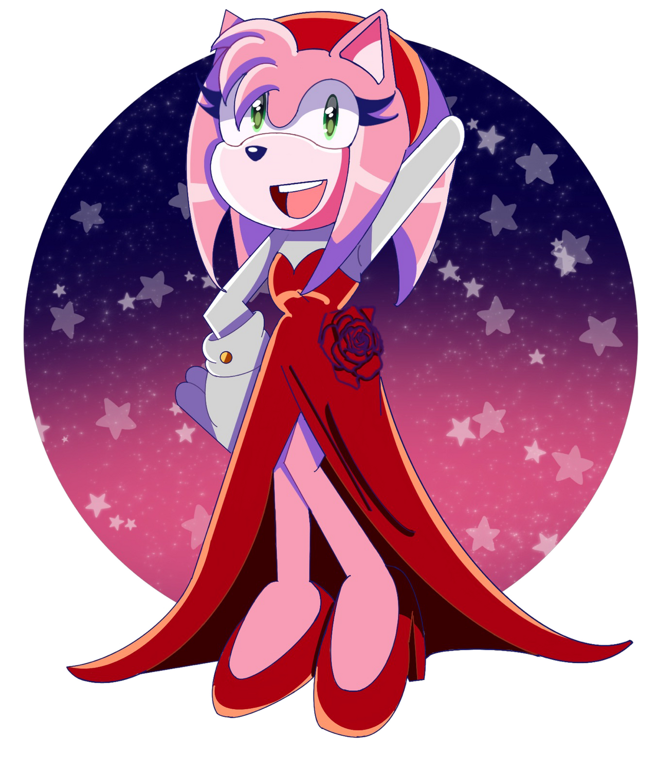Amy Rose red dress by KimmmbaUnicorn on DeviantArt