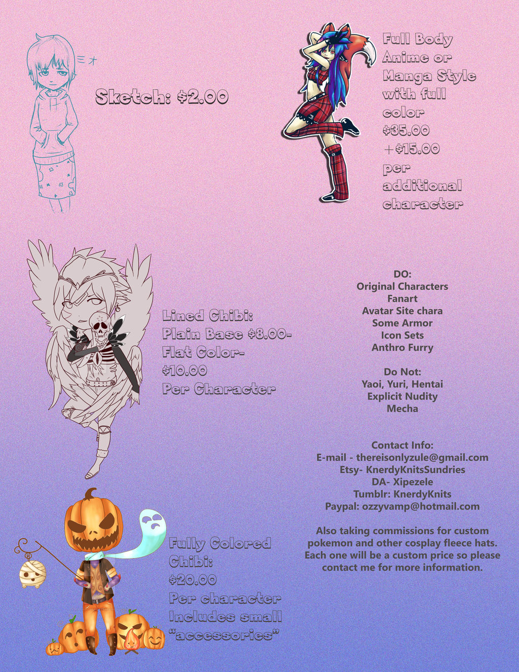 Custom original character anime base illustration Art Commission