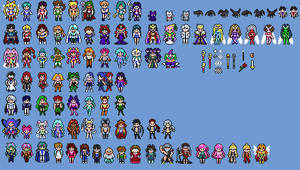 Sailor Moon Serenity and Vitriol character sprites