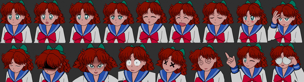 Naru Osaka - WIP facial expressions