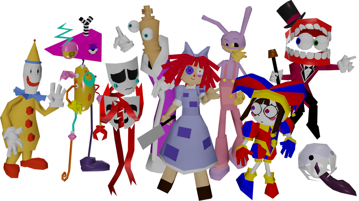 The Amazing Digital Circus gang, N64-ish style by Mitsukara on DeviantArt