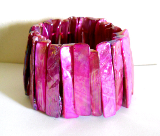 Fuschia Shell Bracelet