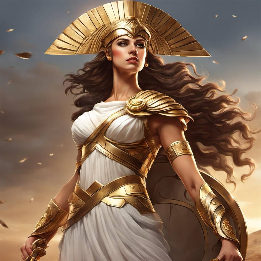 Greek Goddess Athena battle ready