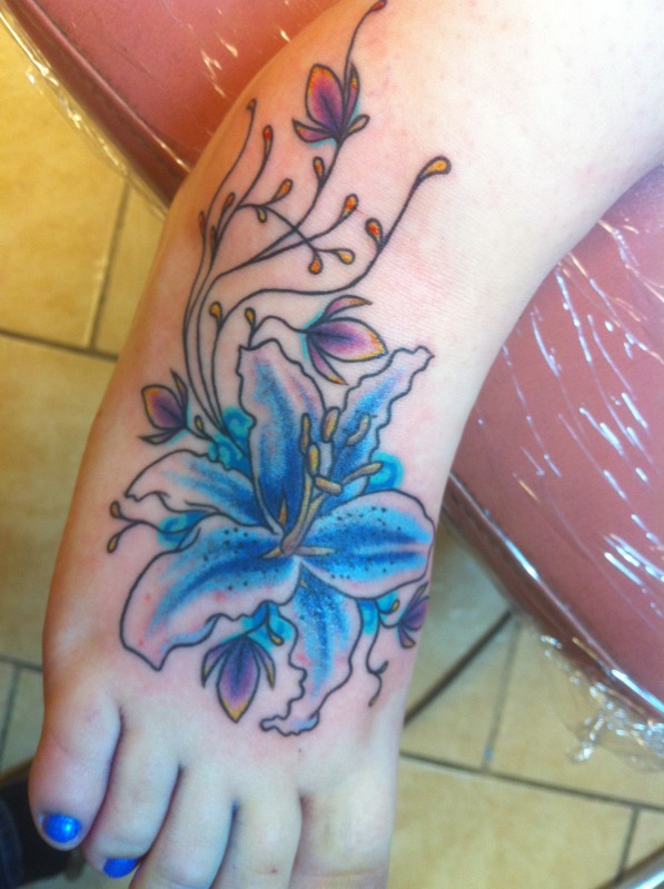 Blue Lily Tattoo