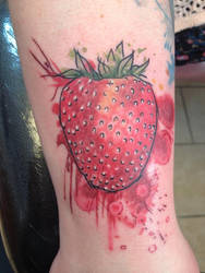 Splatter Watercolor Strawberry