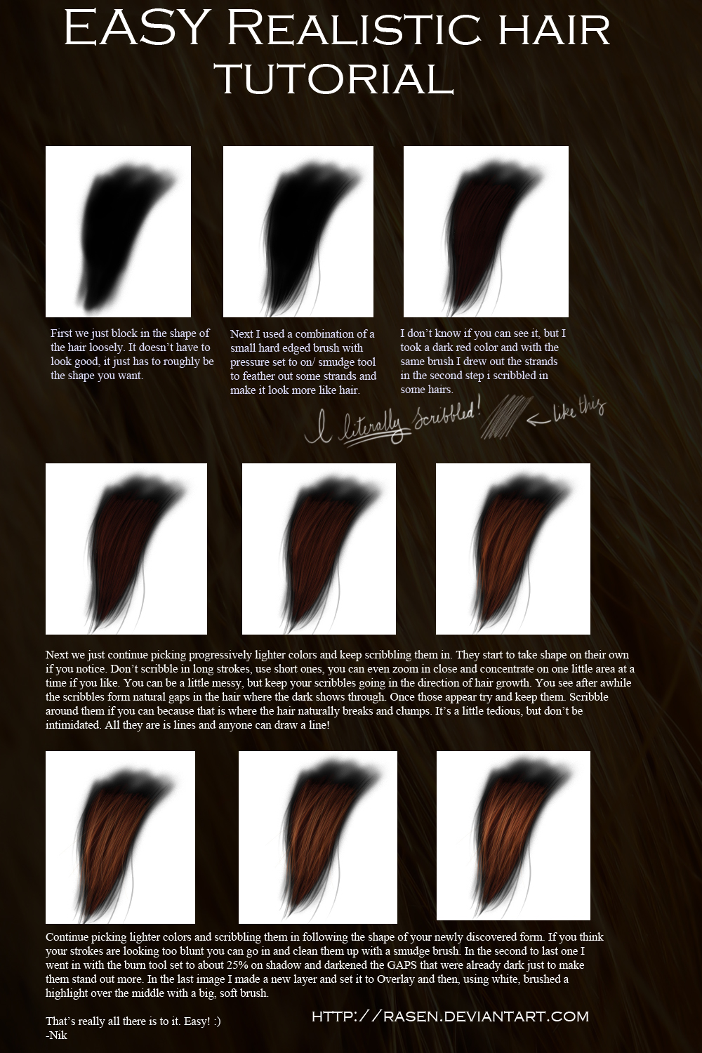 Easy realistic hair tutorial