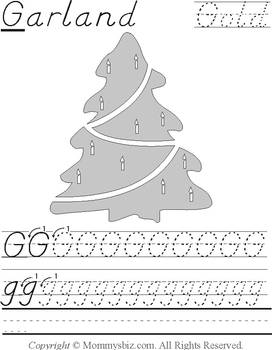 Mommysbiz | G-Garland-Gold Preschool Worksheet