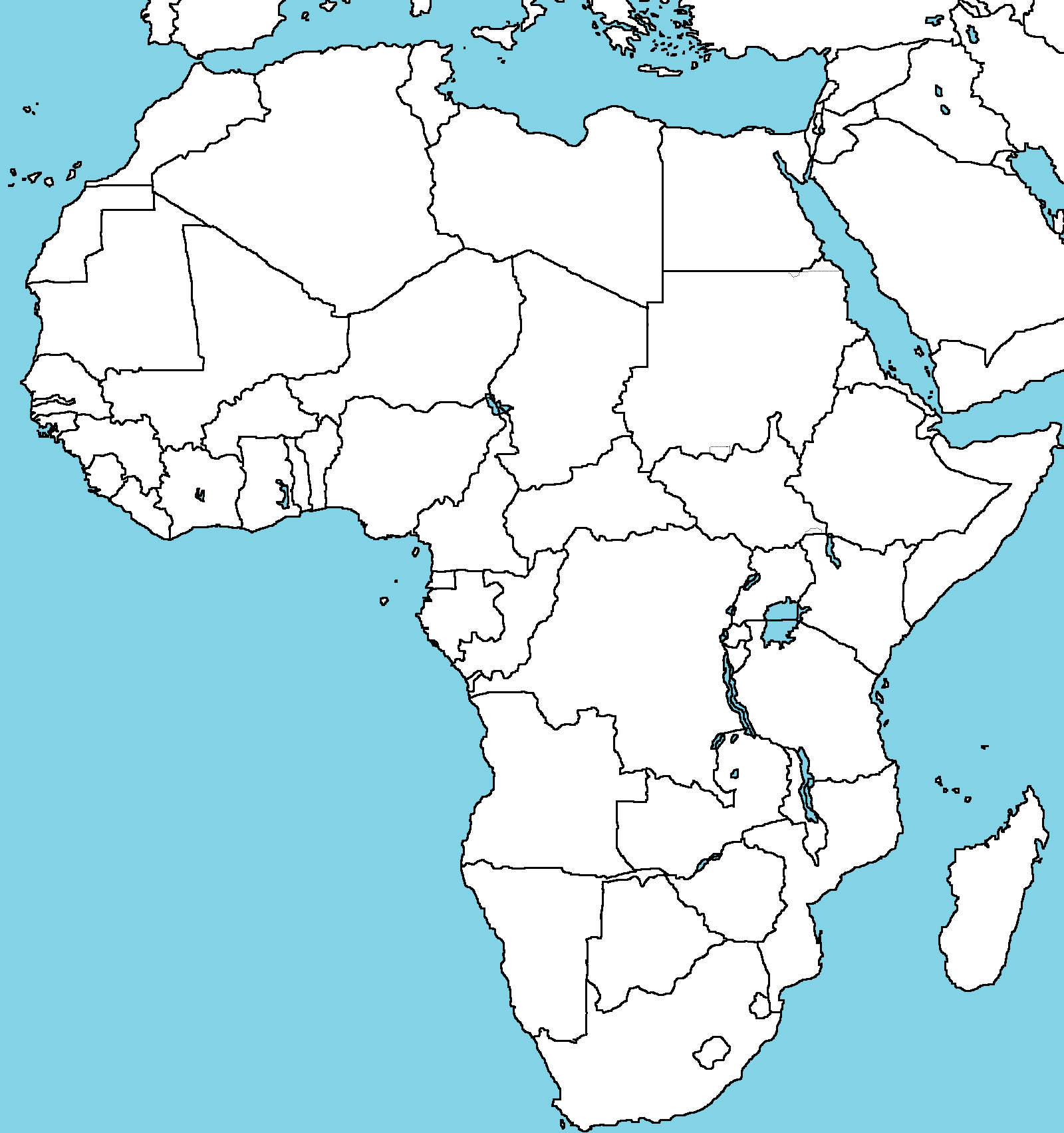 Blank Political Map Of Africa