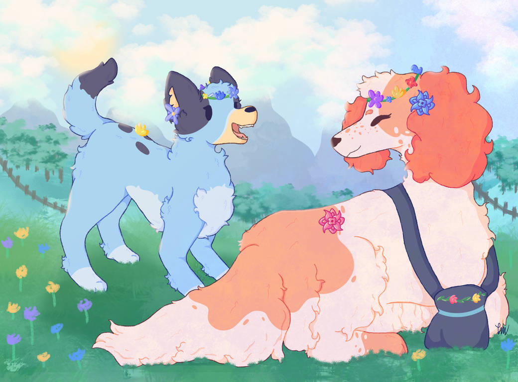 Mia and Bluey! by Halcyonleafff on DeviantArt