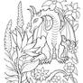 Flower Dragon Coloring Page