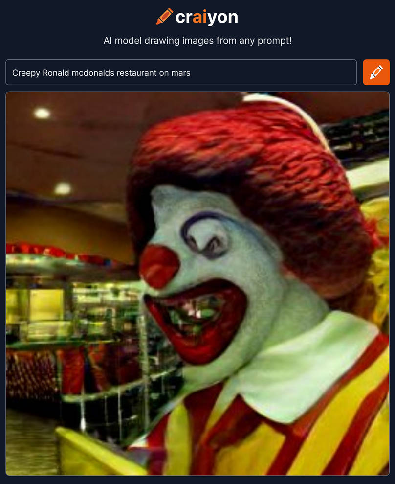 craiyon 225727 Creepy Ronald mcdonalds restaurant by rubbe on DeviantArt