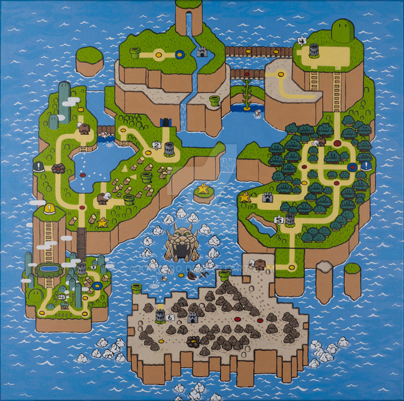 Smbw Map Super Mario World Map by kawuro on DeviantArt