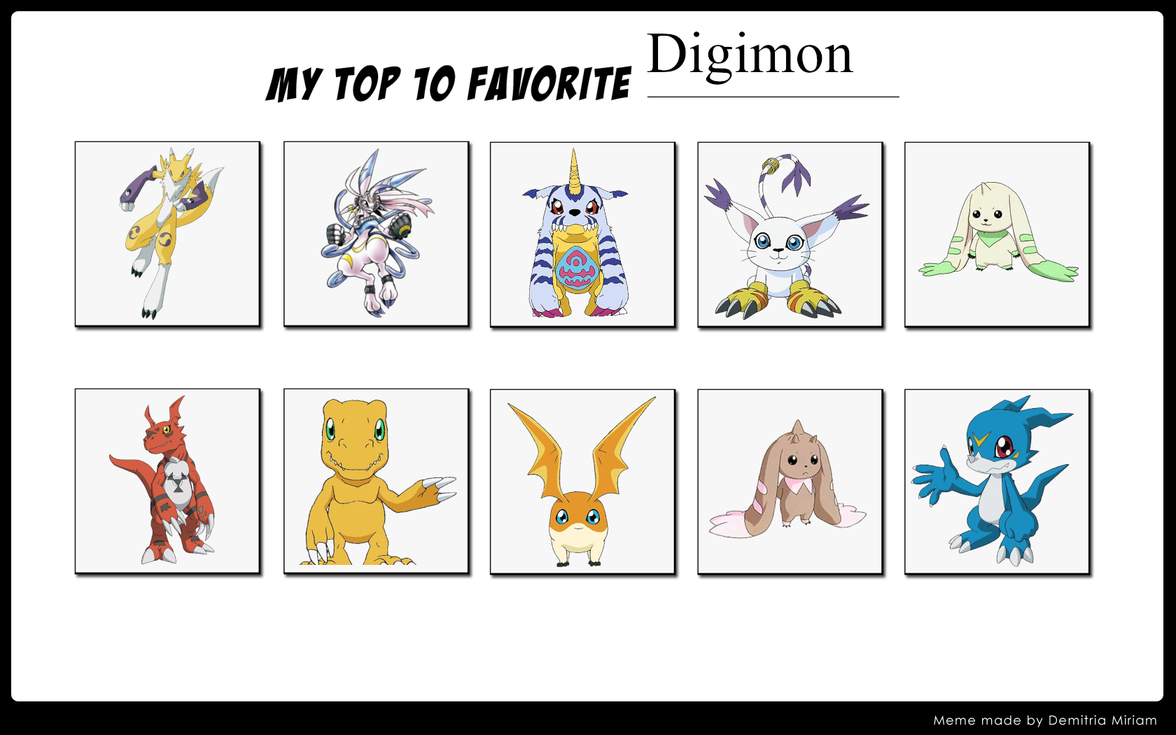Top 10 Digimon by ForestTheGamer on DeviantArt
