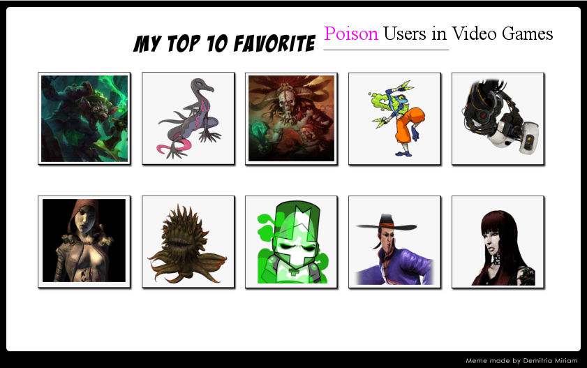Top 10 Poison Users in Video Games by ForestTheGamer on DeviantArt