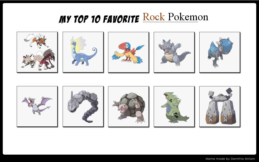 Top 10 Rock Pokemon by ForestTheGamer on DeviantArt