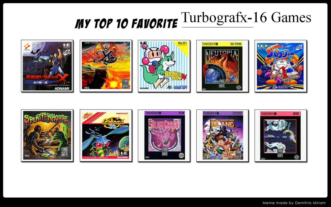 Top 10 Turbografx-16 Games by ForestTheGamer on DeviantArt