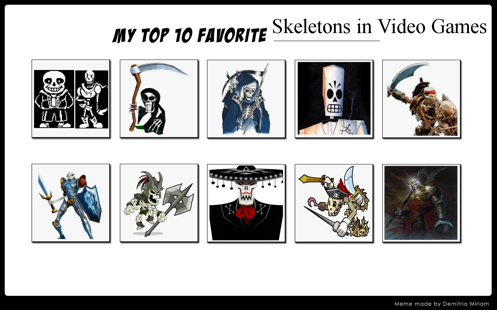 Top 10 Skeletons in Video Games by ForestTheGamer on DeviantArt