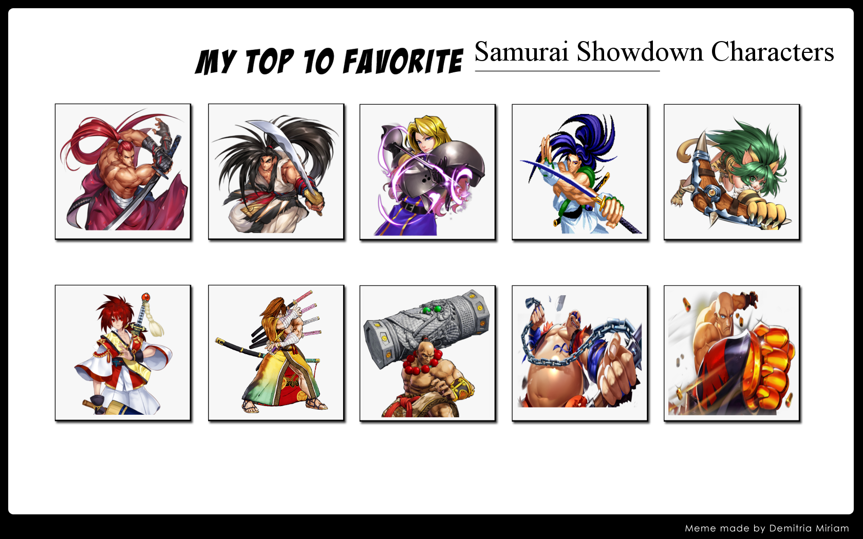 Samurai Showdown Characters Top 10 Samurai Showdown Characters by ForestTheGamer on DeviantArt