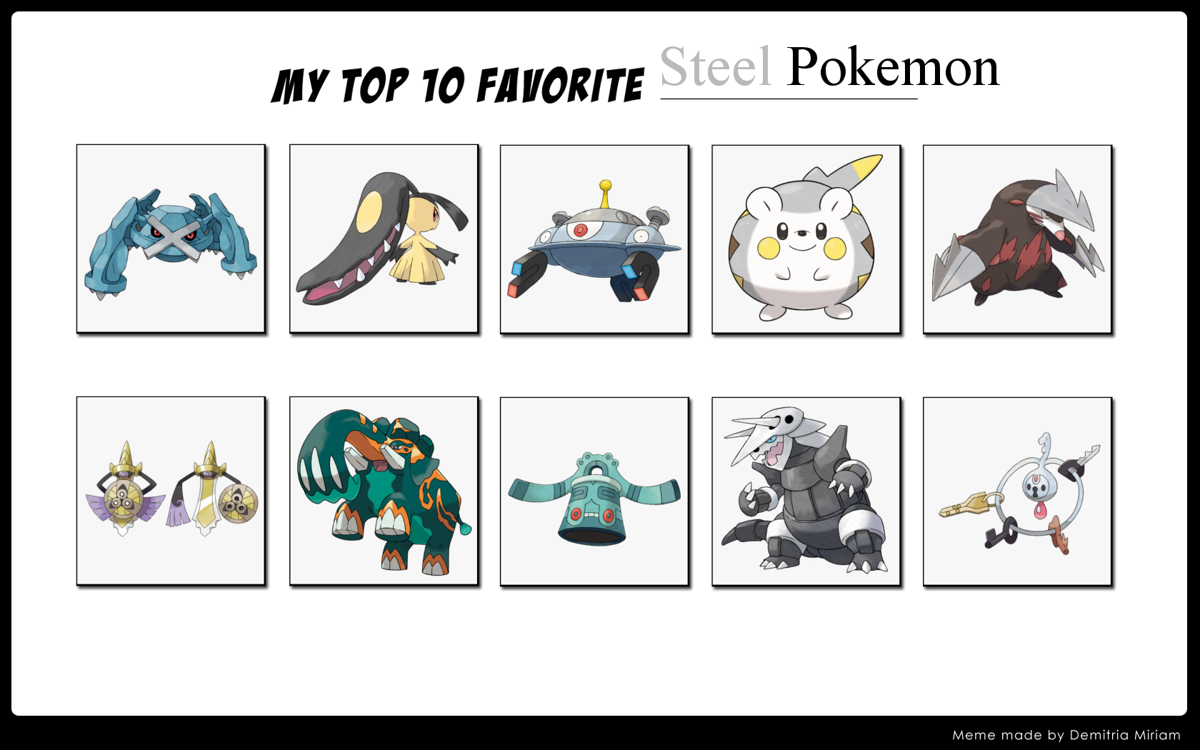 Top 10 Steel Pokemon by ForestTheGamer on DeviantArt