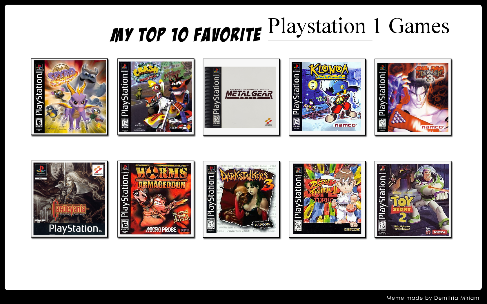 Top 10 Playstation 1 Games by ForestTheGamer on DeviantArt