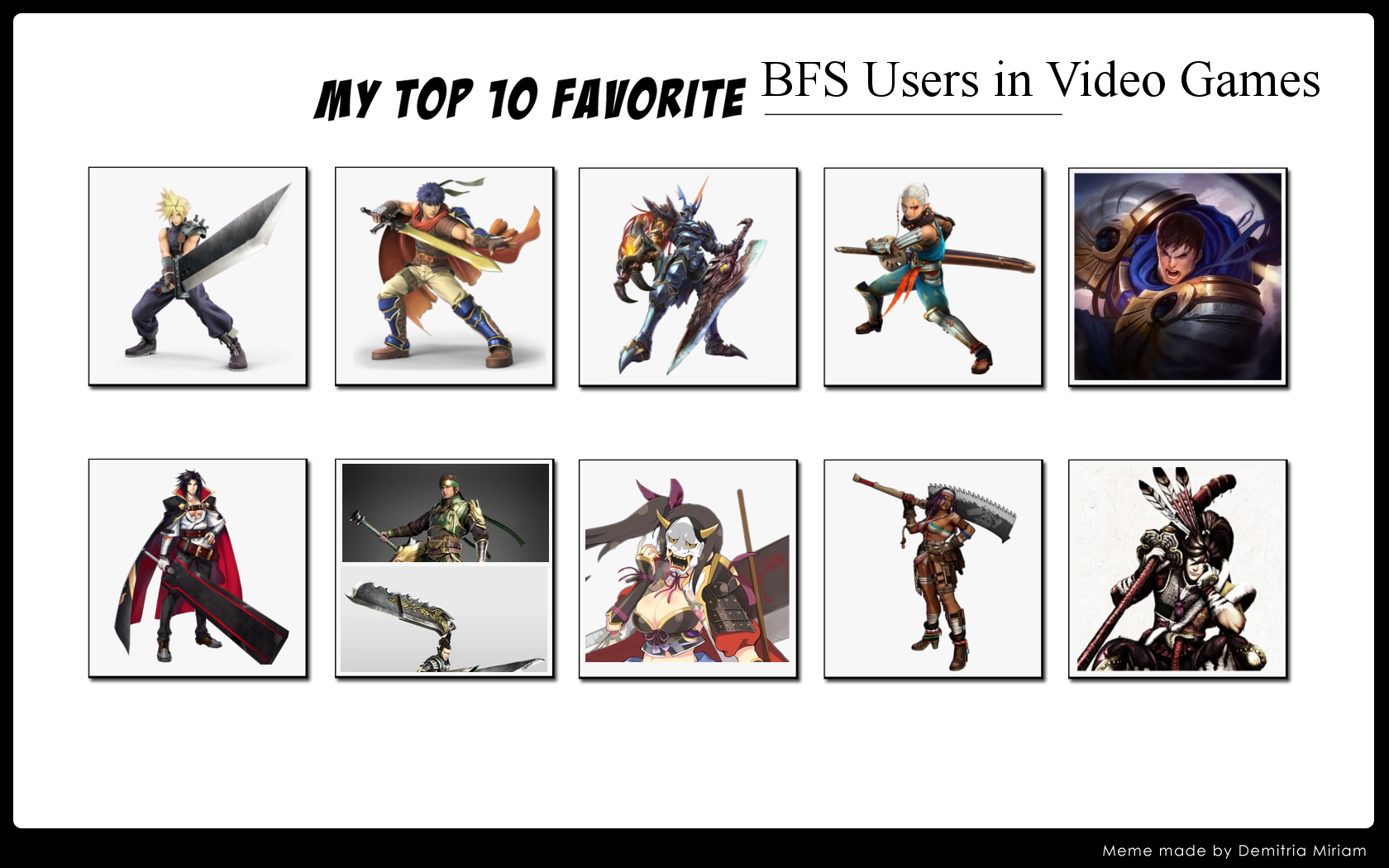 Bfs Video Top 10 BFS Users in Video Games by ForestTheGamer on DeviantArt