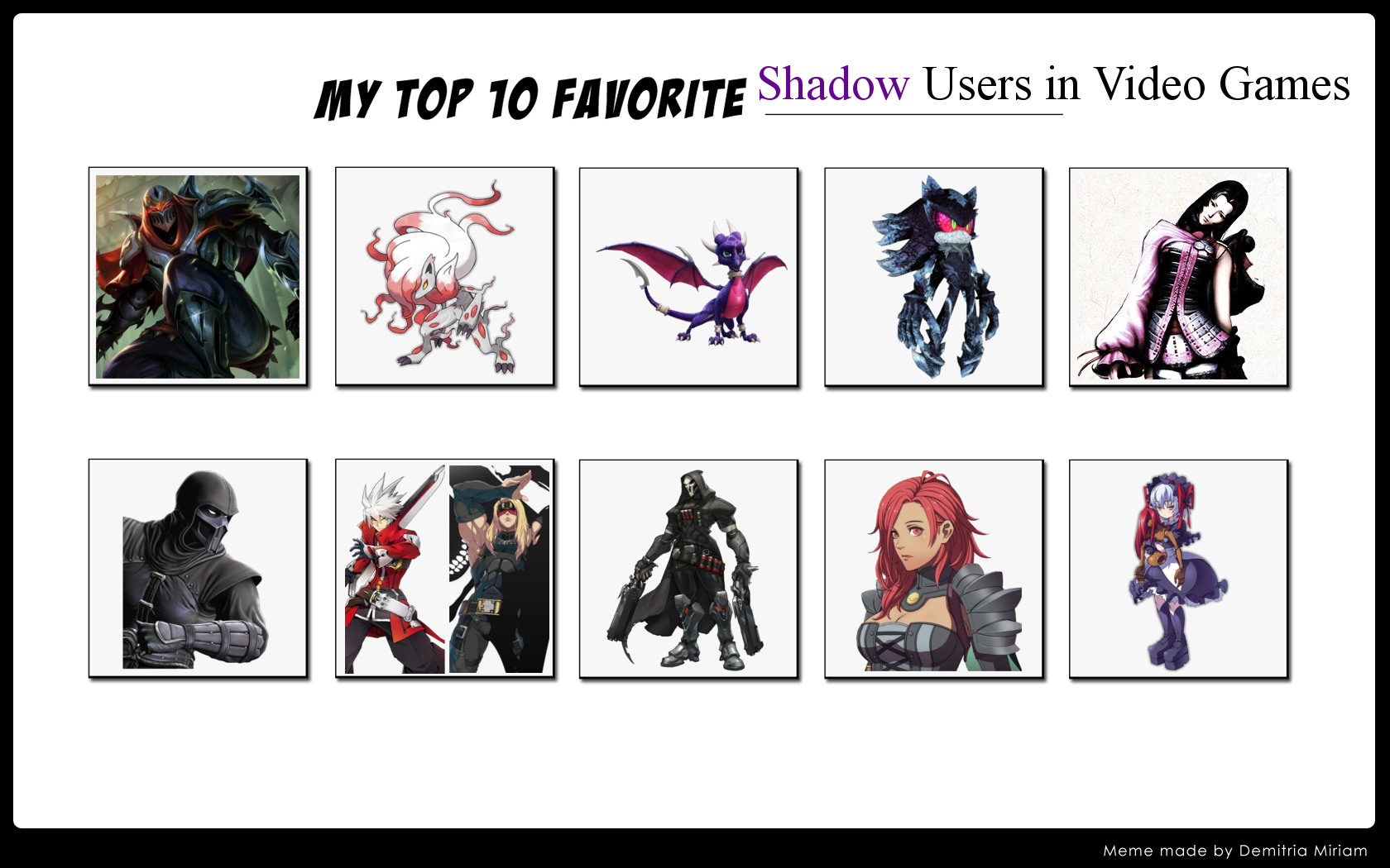 Top 10 Shadow Users in Video Games by ForestTheGamer on DeviantArt
