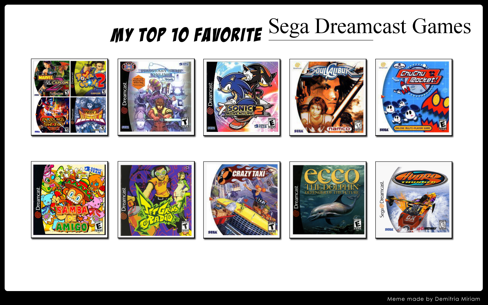 Top 10 Sega Dreamcast Games by ForestTheGamer on DeviantArt