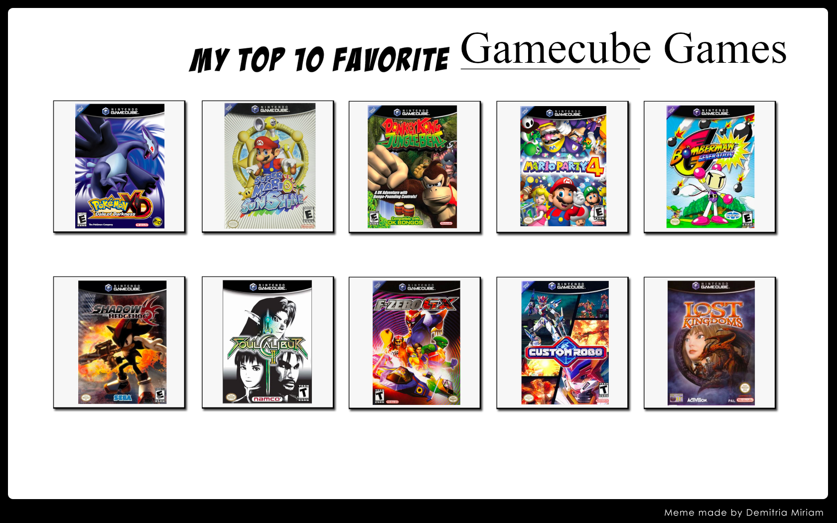 Top outlet 10 gamecube