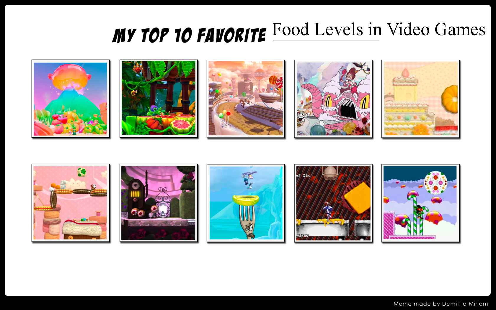 Food Ranking Game Top 10 Food Levels in Video Games by ForestTheGamer on DeviantArt