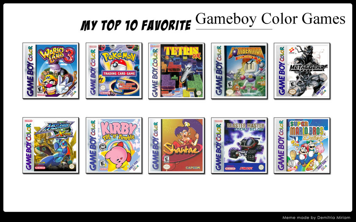 Top 10 Gameboy Color Games by ForestTheGamer on DeviantArt