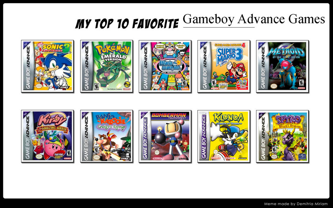 Gba Game Example Top 10 Gameboy Advance Games by ForestTheGamer on DeviantArt