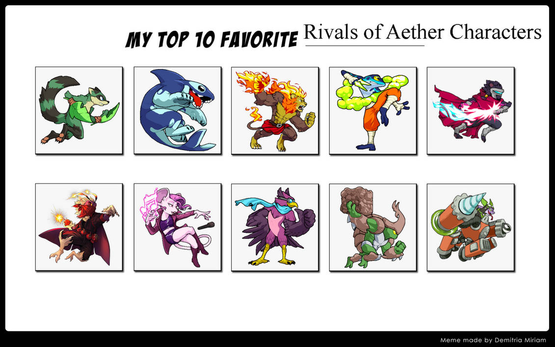 Top 10 Rivals Of Aether Characters By ForestTheGamer On DeviantArt top-10-rivals-of-aether-characters-by-forestthegamer-on-deviantart