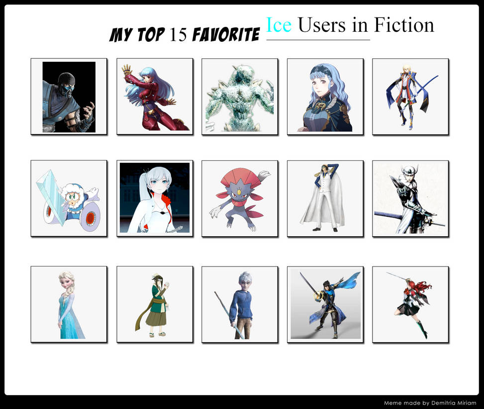 Top 15 Ice Users in Fiction by HiroTheGamingBunni on DeviantArt